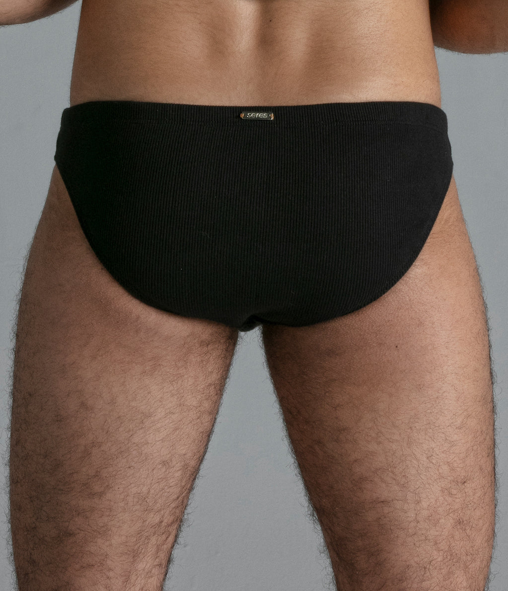 CHONIES BRAND The Black Ribbed Brief in Black CHO-DEL1-019-BLK - PLNDR